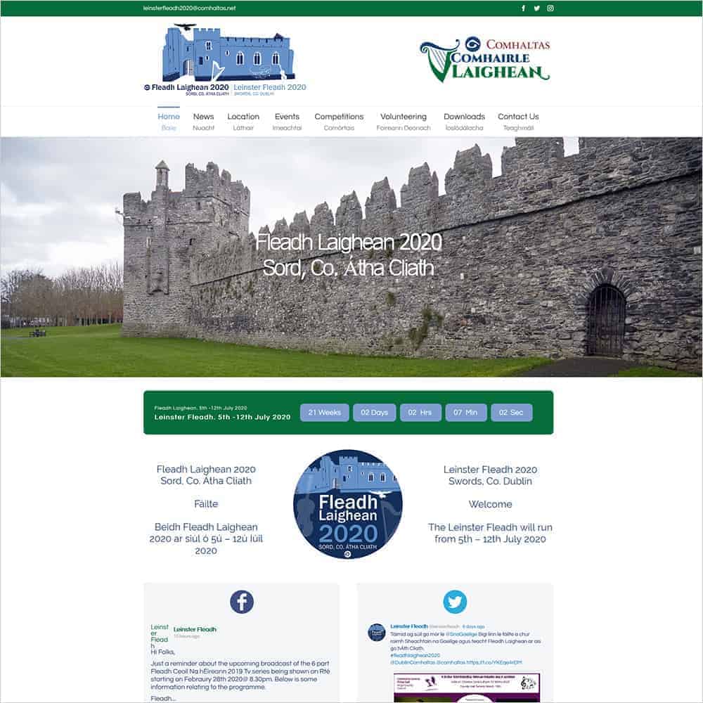 beidh fleadh laighean 2020 ar siúl ó 5ú – 12ú iúil 2020. the leinster fleadh will run from 5th – 12th july 2020.