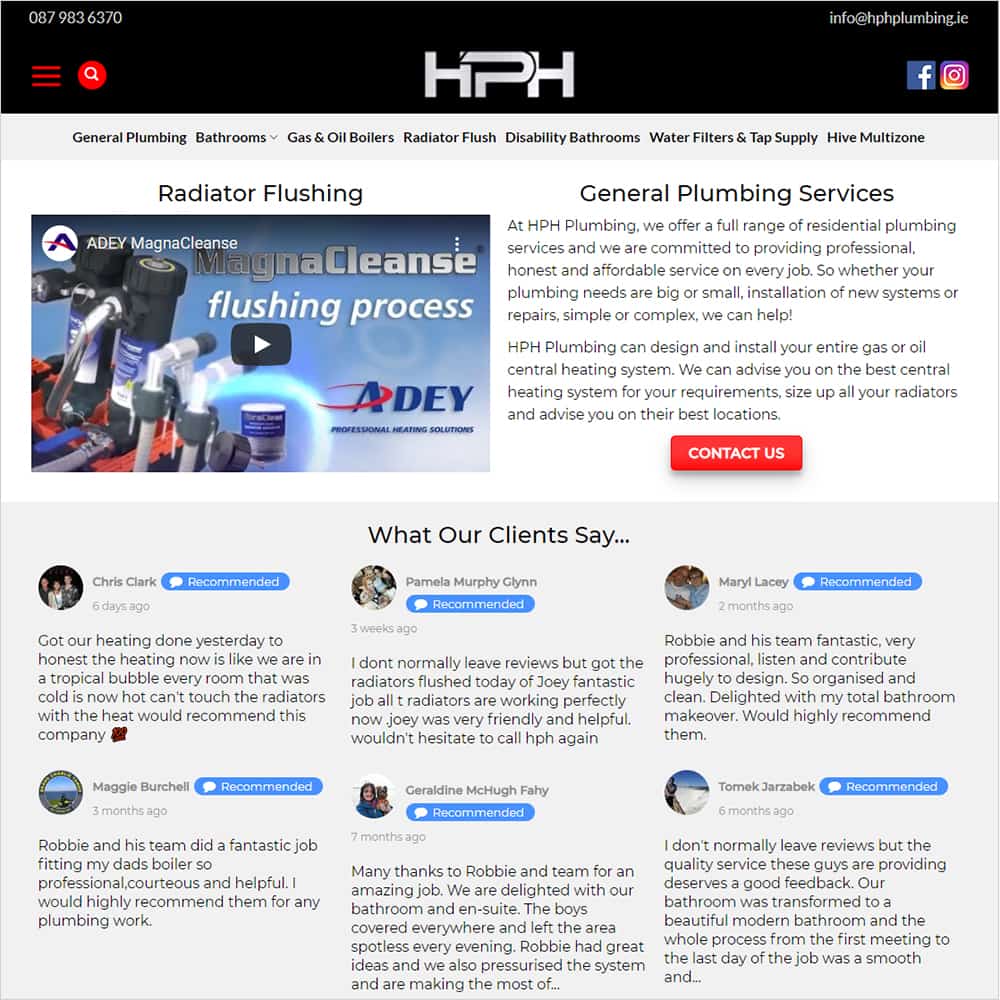 hph plumbing new website launched
