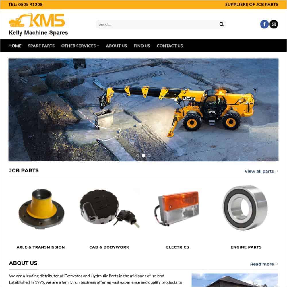 kelly machine spares new website launched