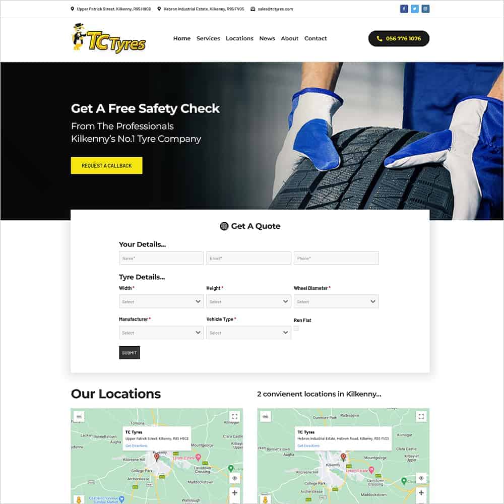 Planning a website for a tyre business in Ireland
