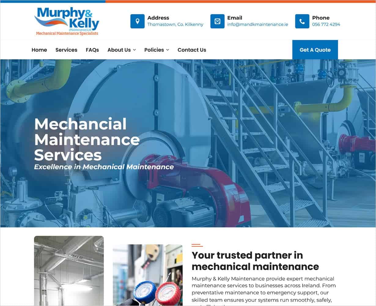 Murphy & Kelly Maintenance – New Website Launched