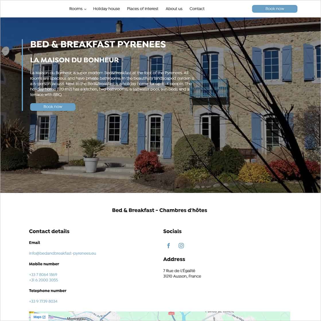 Bed & Breakfast Pyrenees Joins Our Website Maintenance & Care Plan