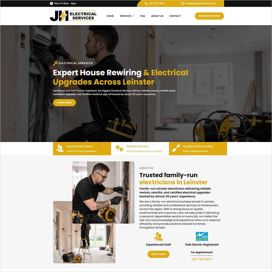 New Website Launch: Joe Higgins Electrical Services Limited